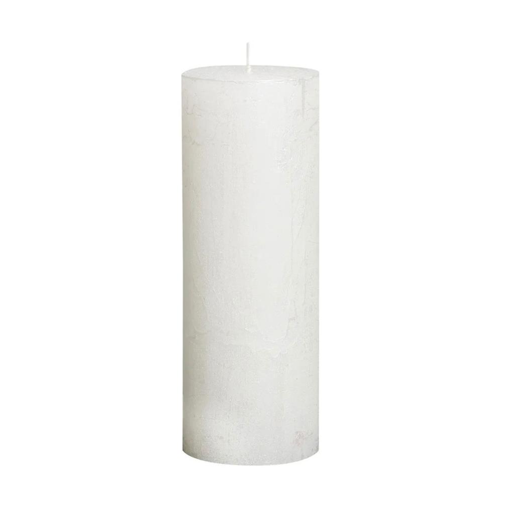 Bolsius White Rustic Metallic Pillar Candle 19cm x 7cm £7.19